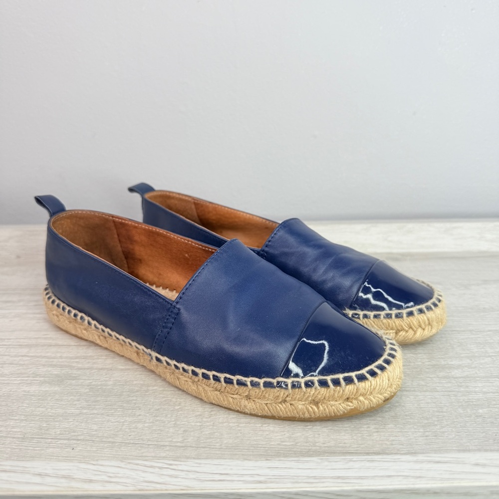 Like New! Patricia Green Lynn blue leather espadrilles size 6 - Picture 11 of 13